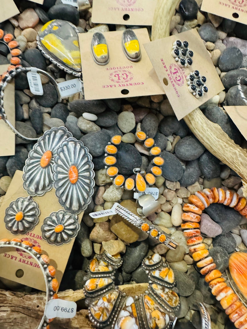 Orange Spiny Naja Sterling Silver Necklace Pendant - Country Lace Boutique