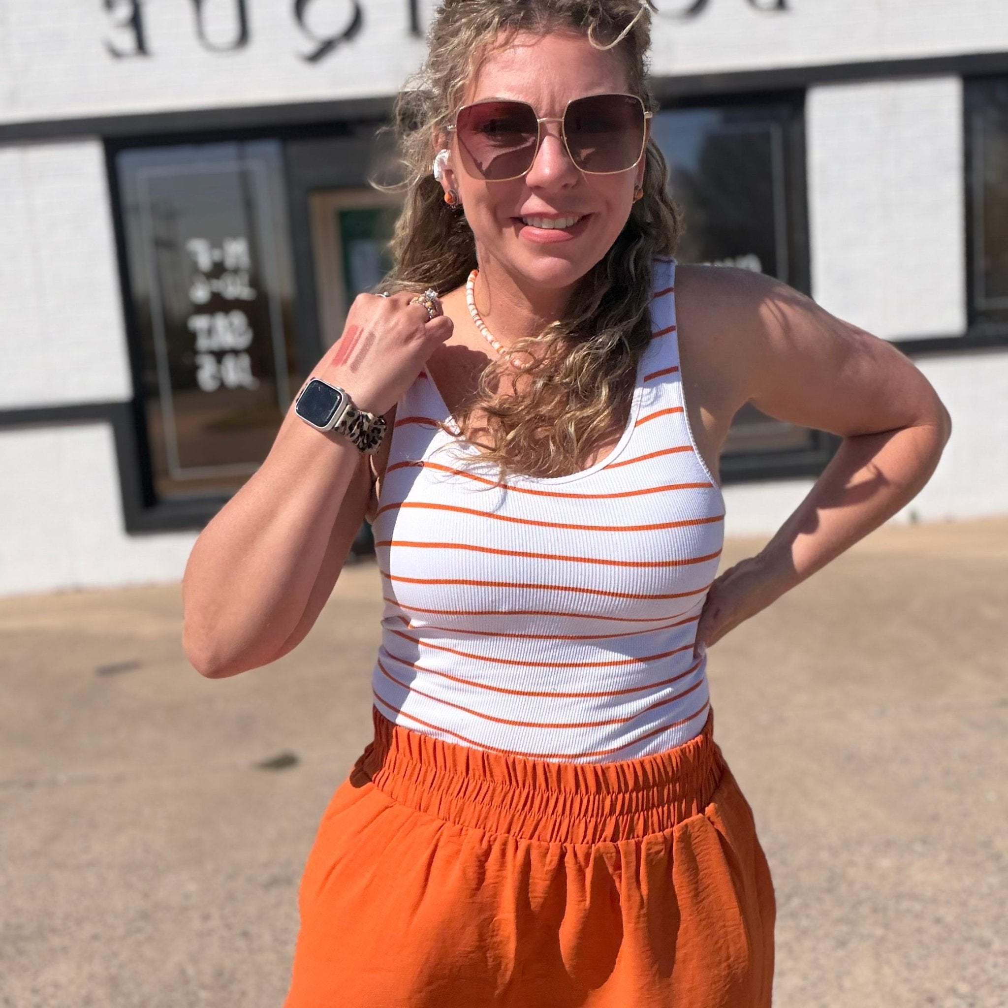 VERSIONOFYOU NEW Tank Bra Top M/ORANGE新品 Funscape Loose Tank - Orange You Hot / Purple Pop Z1T000706