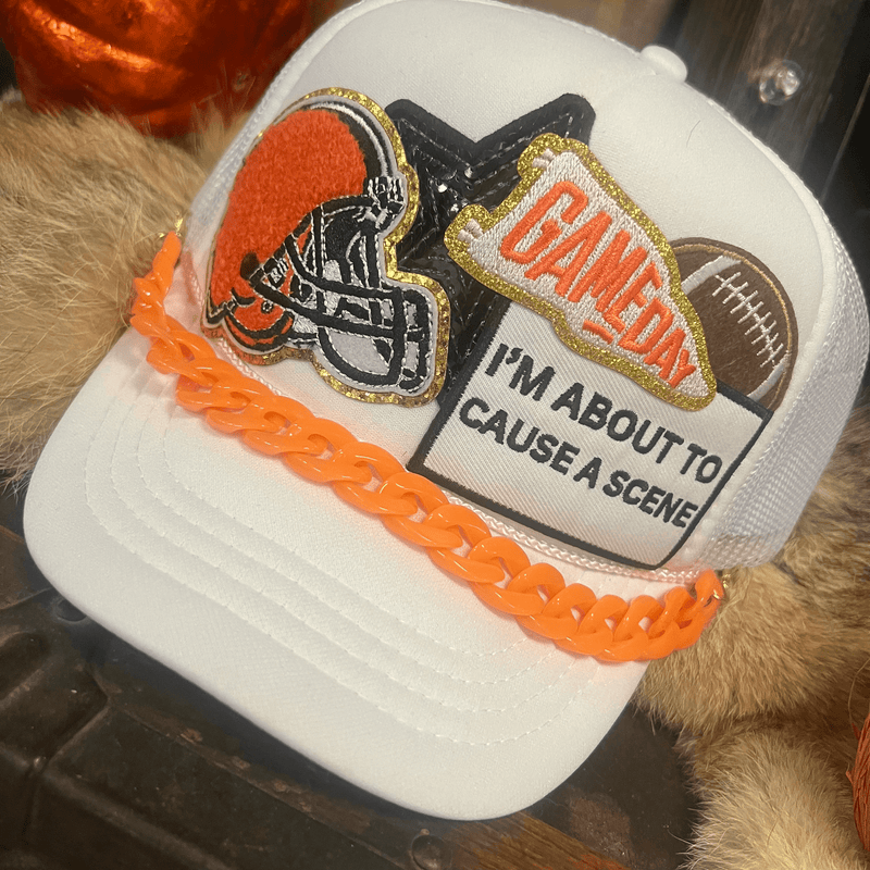 orange gameday custom patch hat