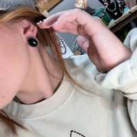 Oval Black Onyx Post Sterling Silver Earring - Country Lace Boutique