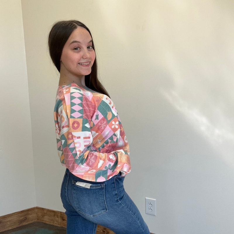 Pastel Soft & Lightweight Christmas Long Sleeve Sweater - Country Lace Boutique