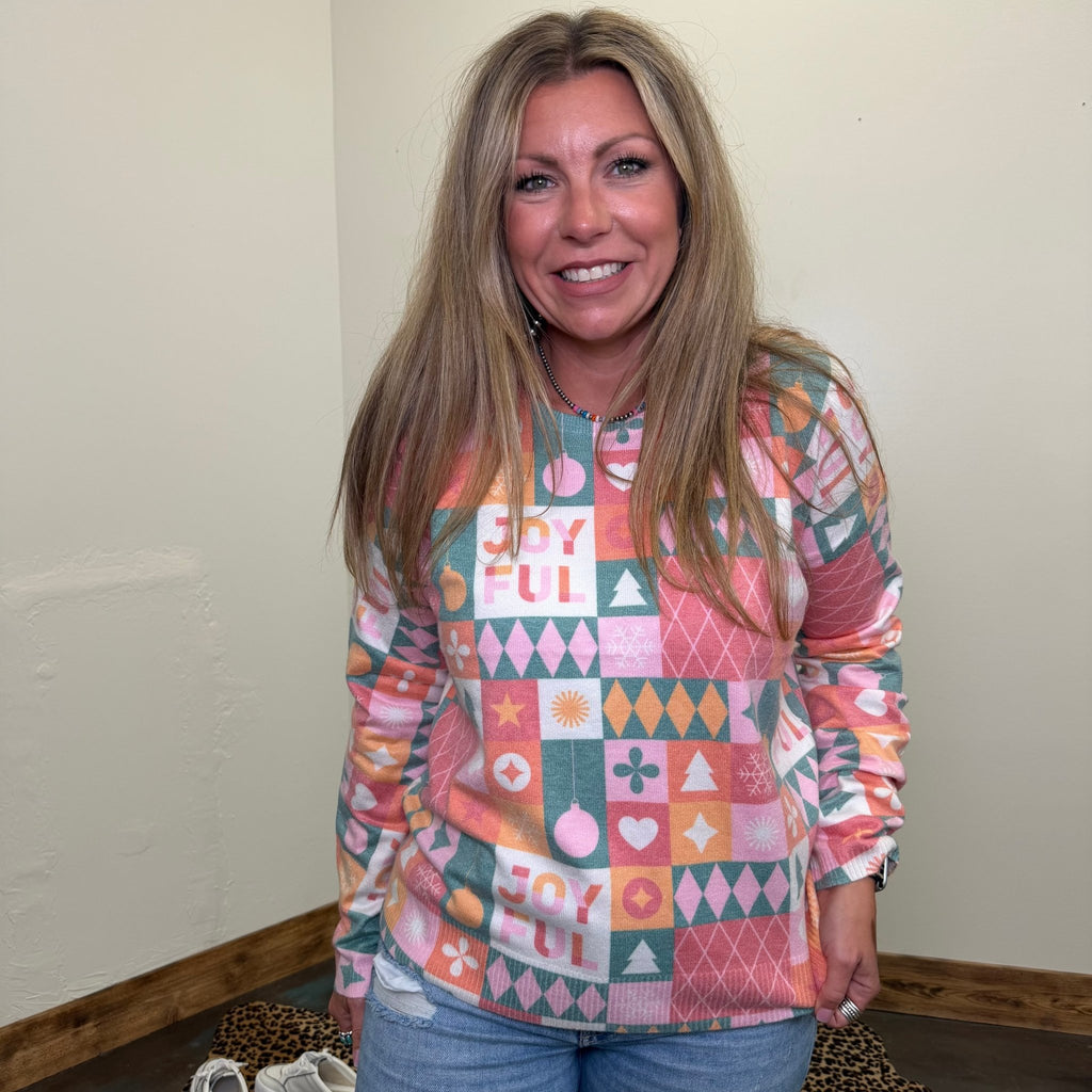 Pastel Soft & Lightweight Christmas Long Sleeve Sweater - Country Lace Boutique