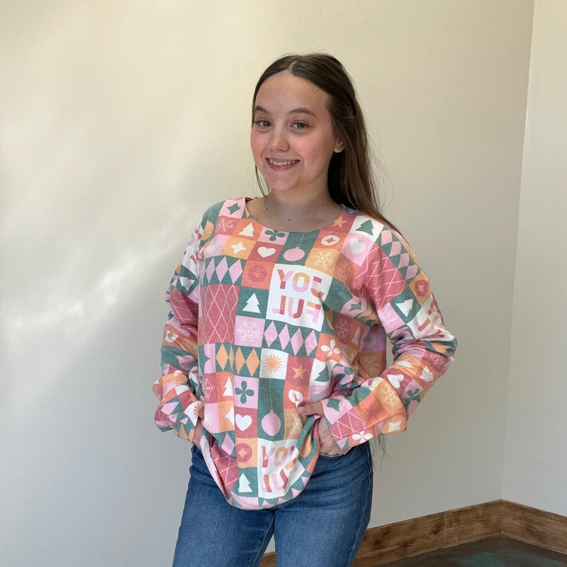 Pastel Soft & Lightweight Christmas Long Sleeve Sweater - Country Lace Boutique