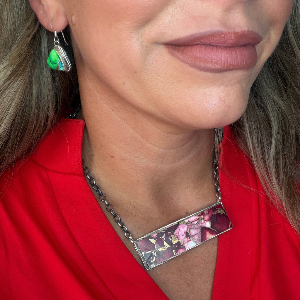 Peacock Triangle French Hook Sterling Silver Earring - Country Lace Boutique