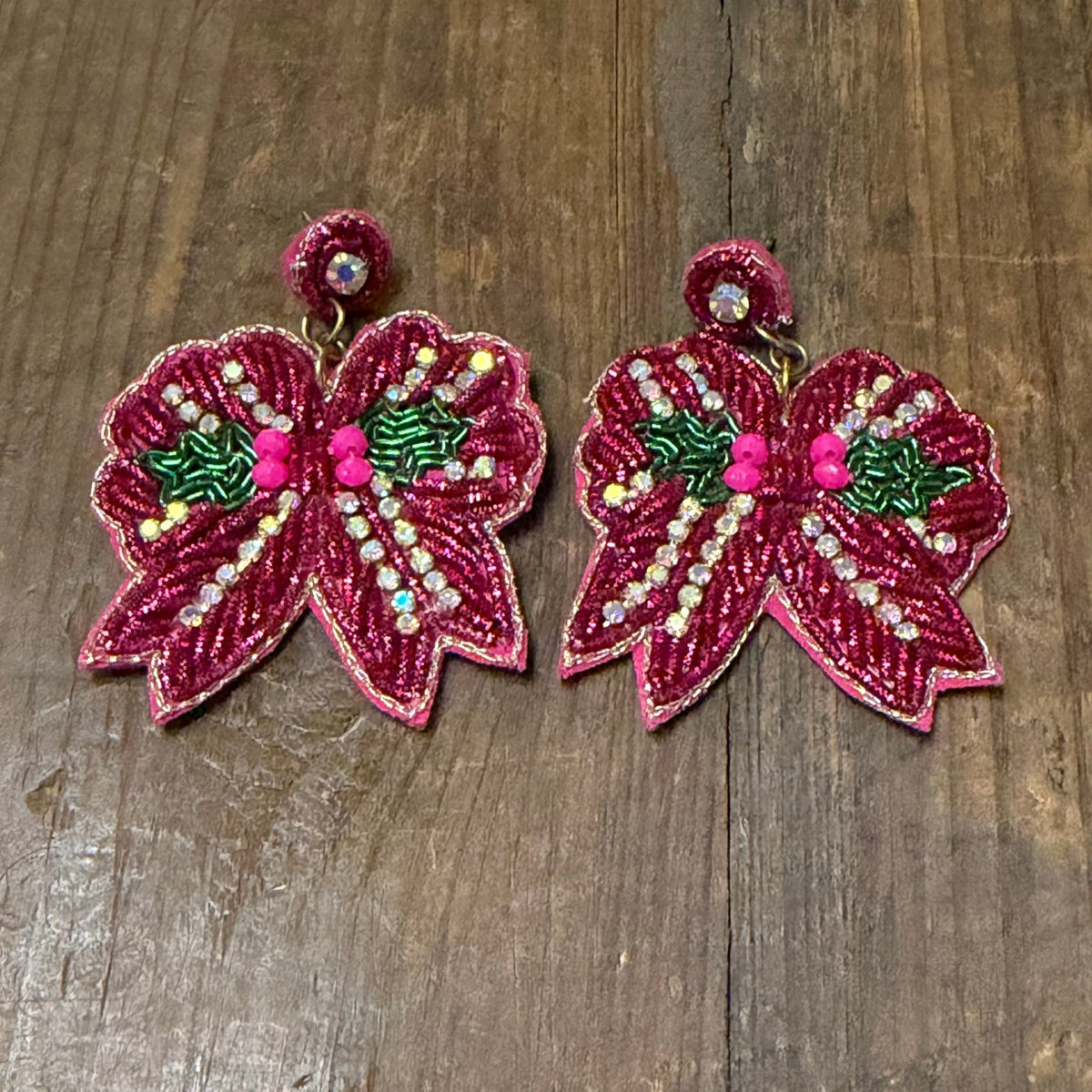 Pink Bow Dangle Fashion Earrings - Country Lace Boutique