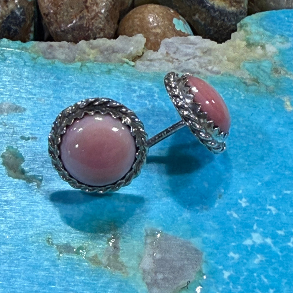 Pink Conch Round Post Sterling Silver Earring - Country Lace Boutique