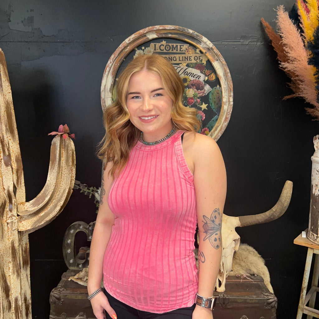 Pink Faded Tank Top - Country Lace Boutique