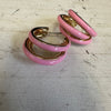 Pink & Gold 3 Hoop Post Fashion Earrings - Country Lace Boutique