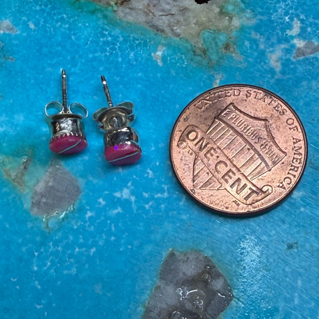 Pink Opal Dot Post Stud Sterling Silver Earring - Country Lace Boutique