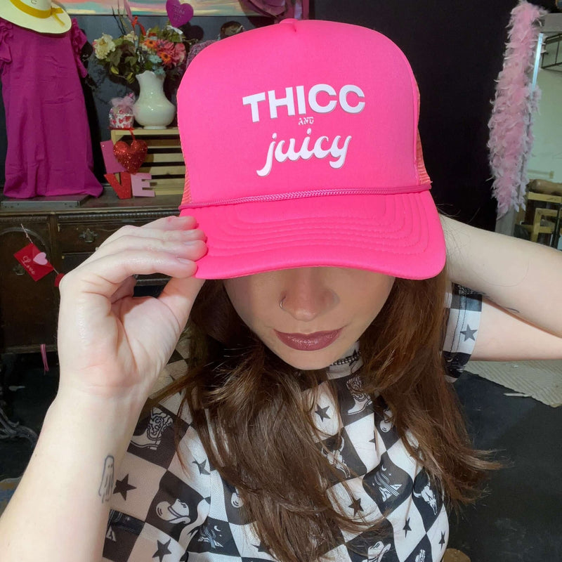 Pink Thicc & Juicy Trucker Hat - Country Lace Boutique