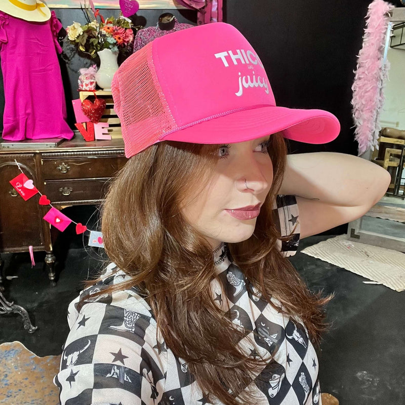Pink Thicc & Juicy Trucker Hat - Country Lace Boutique