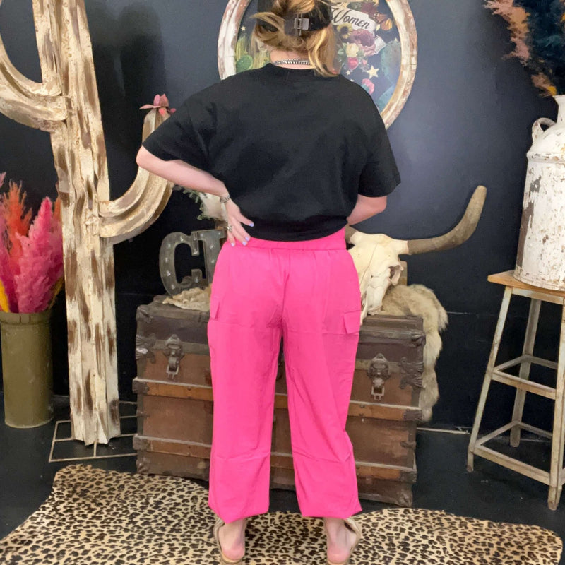 Pink Thinkin' Bout Me Cargo Pant Joggers - Country Lace Boutique