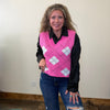 Pink V Neck One Size Sweater Vest - Country Lace Boutique