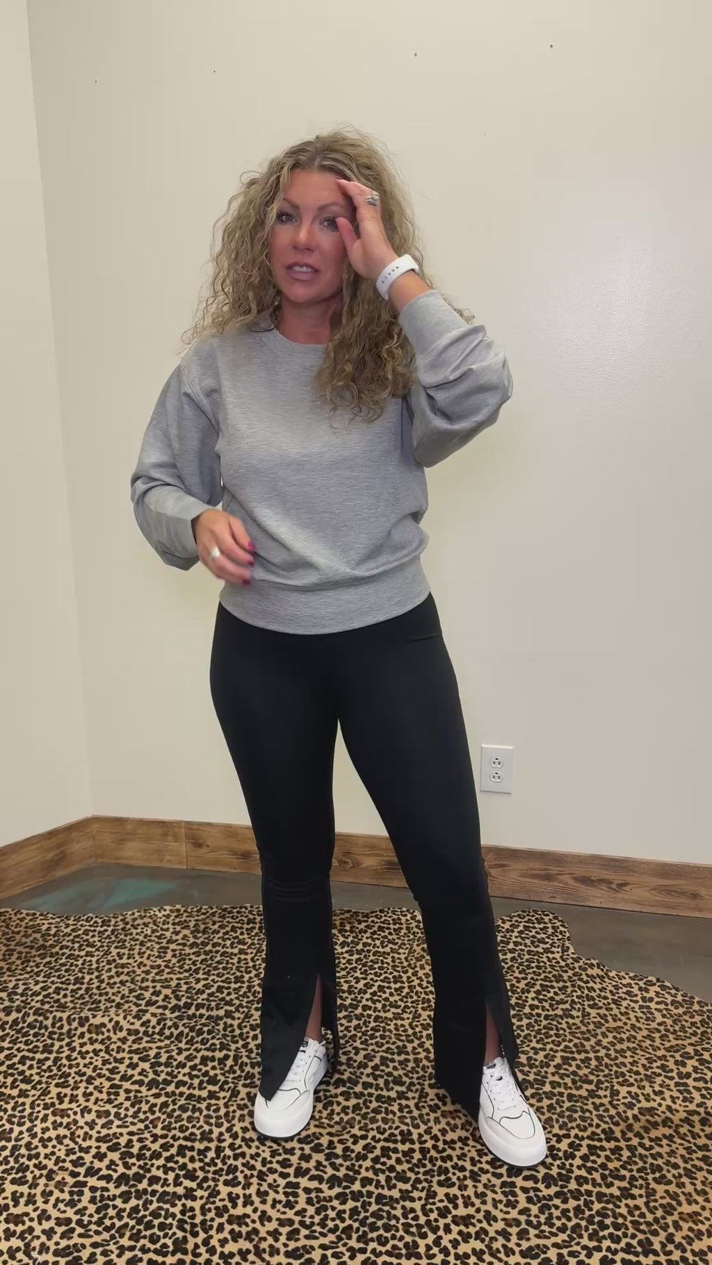 Flare Black Yoga Pants with Front Slit Mono B - Country Lace Boutique