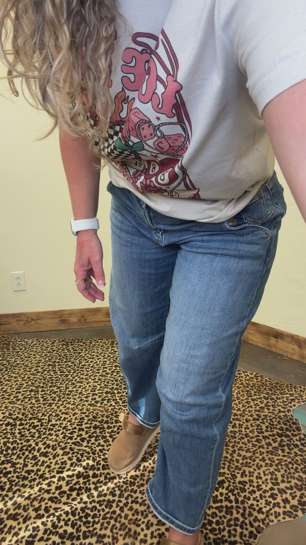 Medium Wash Slouchy Cropped Barrel Risen Jeans with Cuffed Hem - Country Lace Boutique