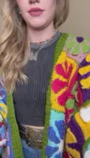 Green Crochet Flower Crop Sweater Cardigan - Country Lace Boutique