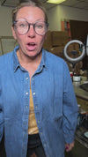 Denim Pearl Snap Button Down Risen Top