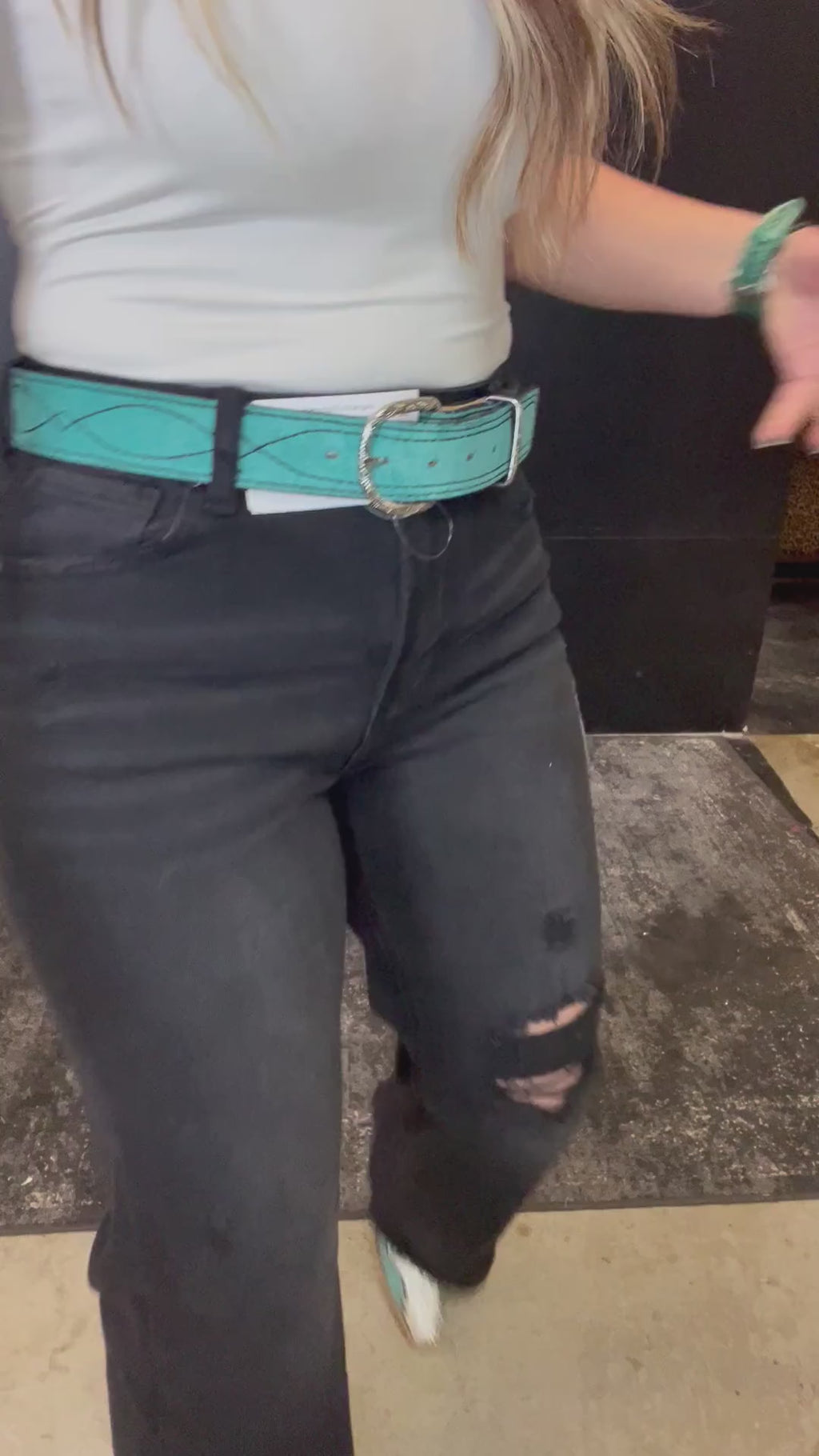 Black Distressed Risen Trouser Jeans