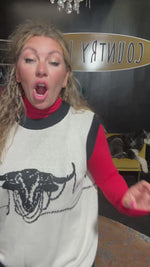 LASSO THE LONGHORN Vest Sweater