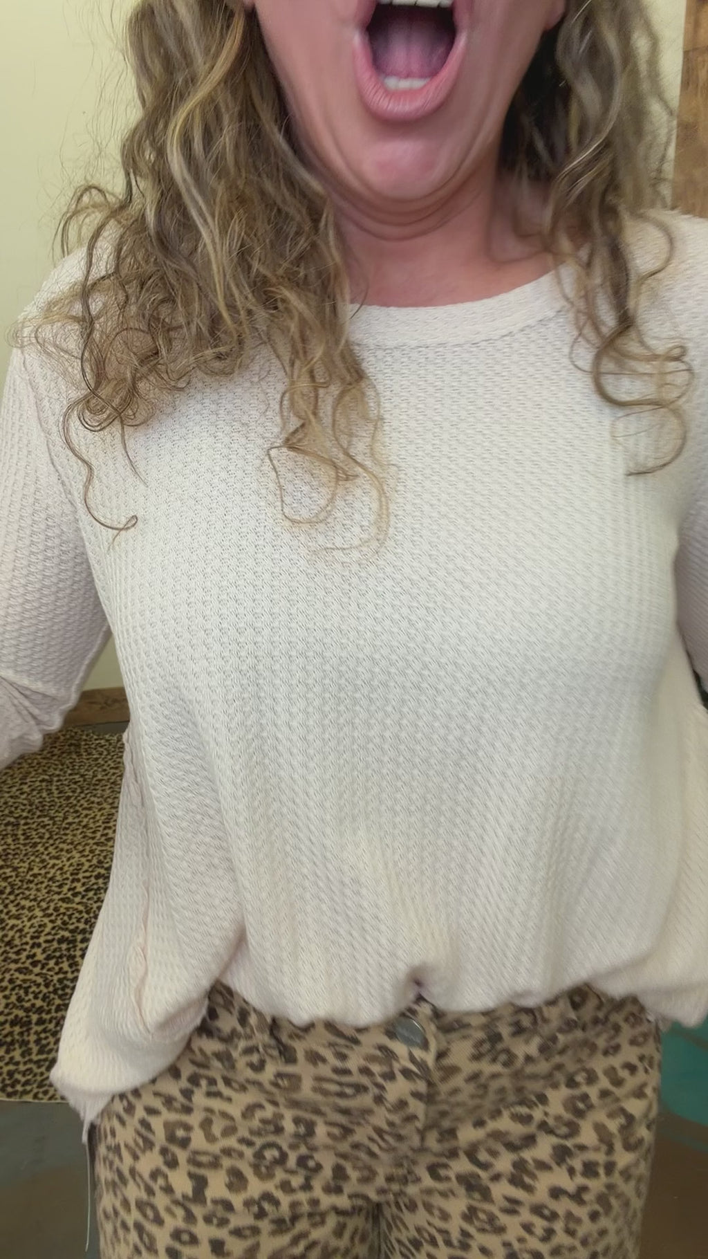 Camel Leopard Barrel Risen Jeans - Country Lace Boutique