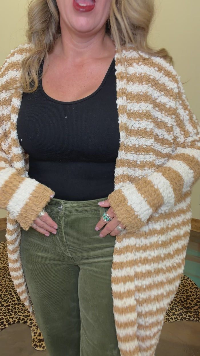 Olive Green Corduroy Risen Crop Tummy Control Jeans