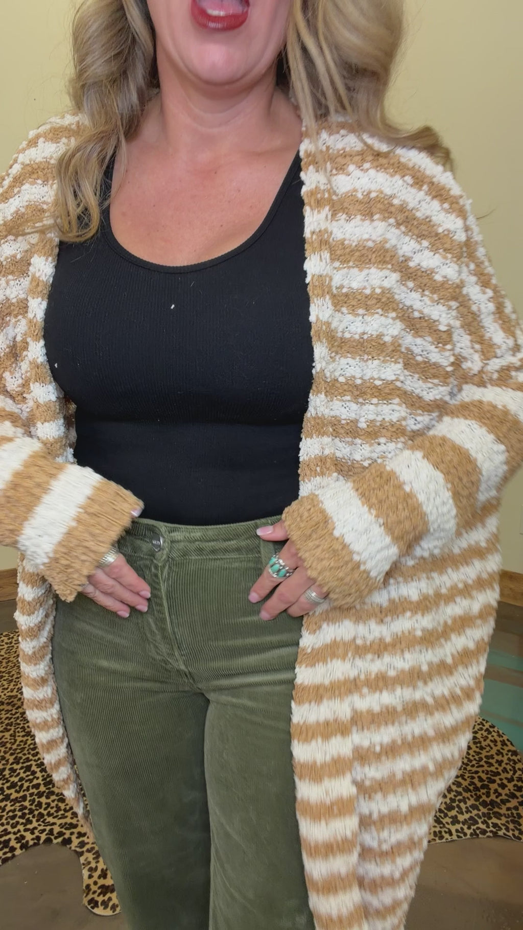 Olive Green Corduroy Risen Crop Tummy Control Jeans - Country Lace Boutique