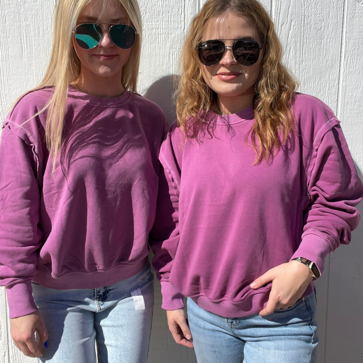 Purple Crop Sweatshirt - Country Lace Boutique