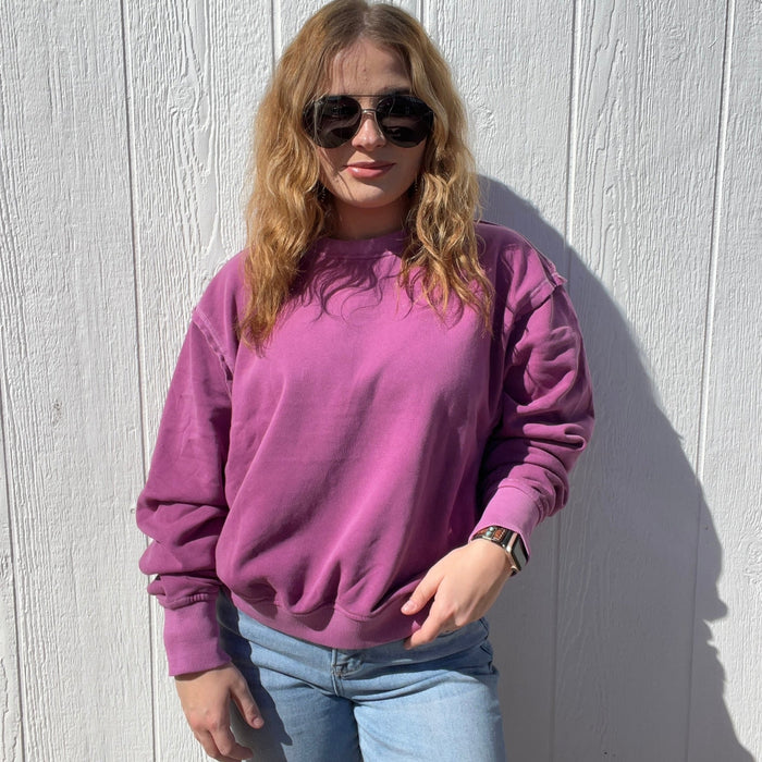 Purple Crop Sweatshirt - Country Lace Boutique