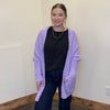 Purple Lilac Bubble Open Front w/ Pockets Long Sleeve Cardigan - Country Lace Boutique