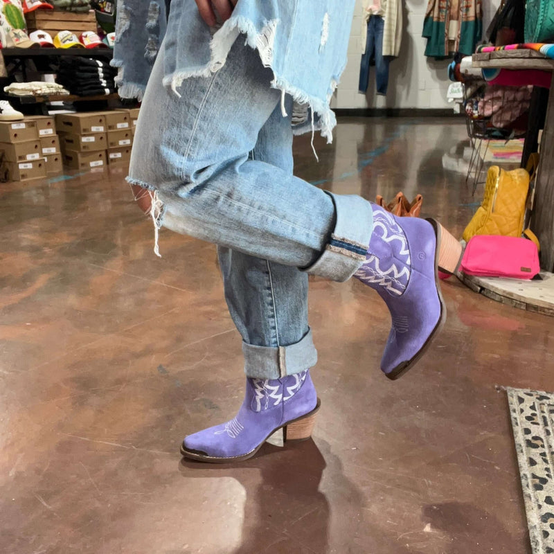 Purple Rough Out Shortie Dingo Joyride Boot size 7 - Country Lace Boutique