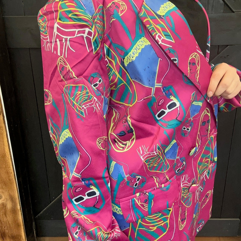 Real Fuchsia Pink Funky Blazer - Country Lace Boutique