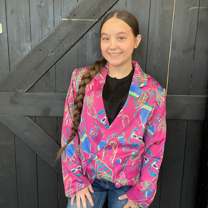 Real Fuchsia Pink Funky Blazer - Country Lace Boutique
