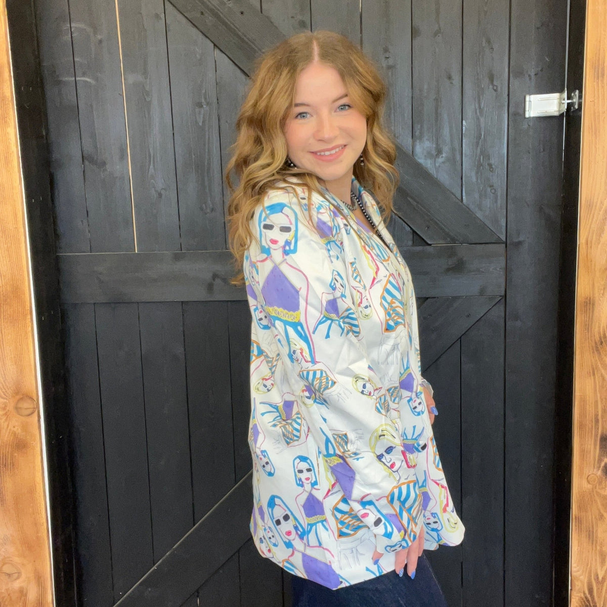 Real White Funky Blazer - Country Lace Boutique