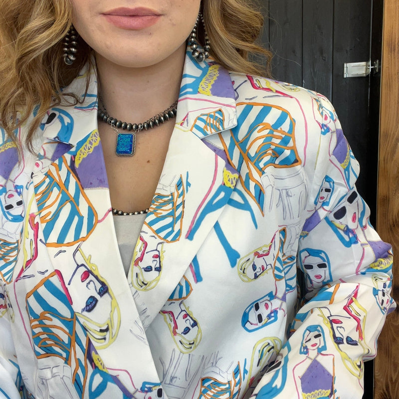 Real White Funky Blazer - Country Lace Boutique