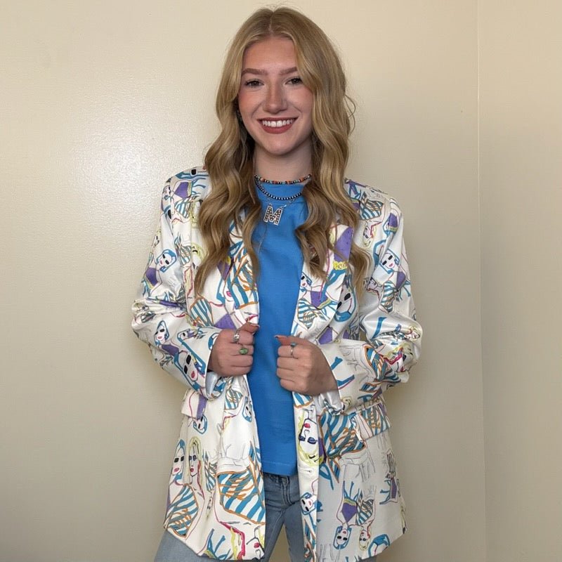 Real White Funky Blazer - Country Lace Boutique