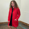 Red Embossed Long Sleeve Swing Cardigan/Jacket - Country Lace Boutique