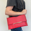 Red Gold Studded Clutch with Gold Chain Strap Purse - Country Lace Boutique