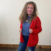 Red Long Sleeve Sweater Cardigan - Country Lace Boutique