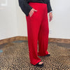 Red Ribbed Pants - Country Lace Boutique