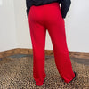 Red Ribbed Pants - Country Lace Boutique