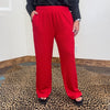 Red Ribbed Pants - Country Lace Boutique