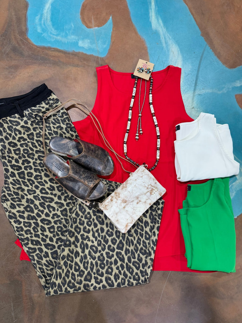 Red Sleeveless Blousy Tank Top - Country Lace Boutique