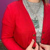 Red Snap Down w/ Pockets Long Sleeve Soft Cardigan - Country Lace Boutique