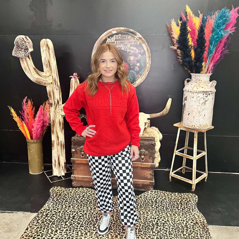 Red Sooners Sweatshirt - Country Lace Boutique