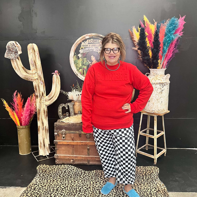 Red Sooners Sweatshirt - Country Lace Boutique