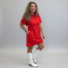 Red V Back with Bow Short Knee Length Dress w/ Pockets - Country Lace Boutique