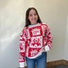Red & White Christmas Long Sleeve Sweater - Country Lace Boutique
