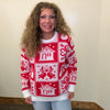 Red & White Christmas Long Sleeve Sweater - Country Lace Boutique