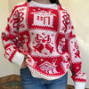 Red & White Christmas Long Sleeve Sweater - Country Lace Boutique