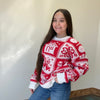 Red & White Christmas Long Sleeve Sweater - Country Lace Boutique